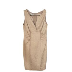 Kay Unger Taupe Zebra Pattern Dress